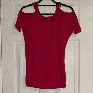 Express Fuchsia Cold Shoulder Tee